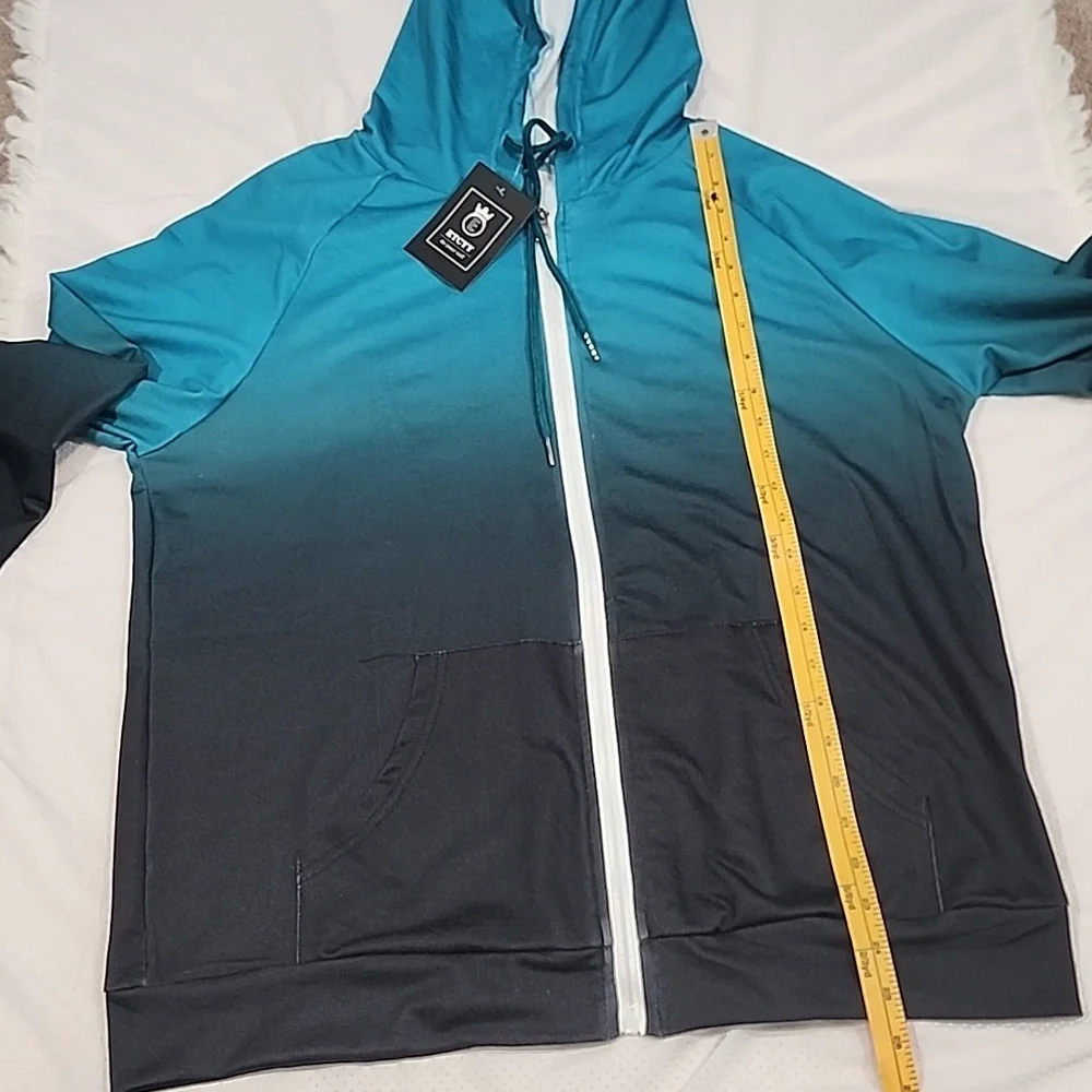 Etcyy Sweatshirt Active Streetwear Zipper Ombre Jacket. M - Picture 10 of 13